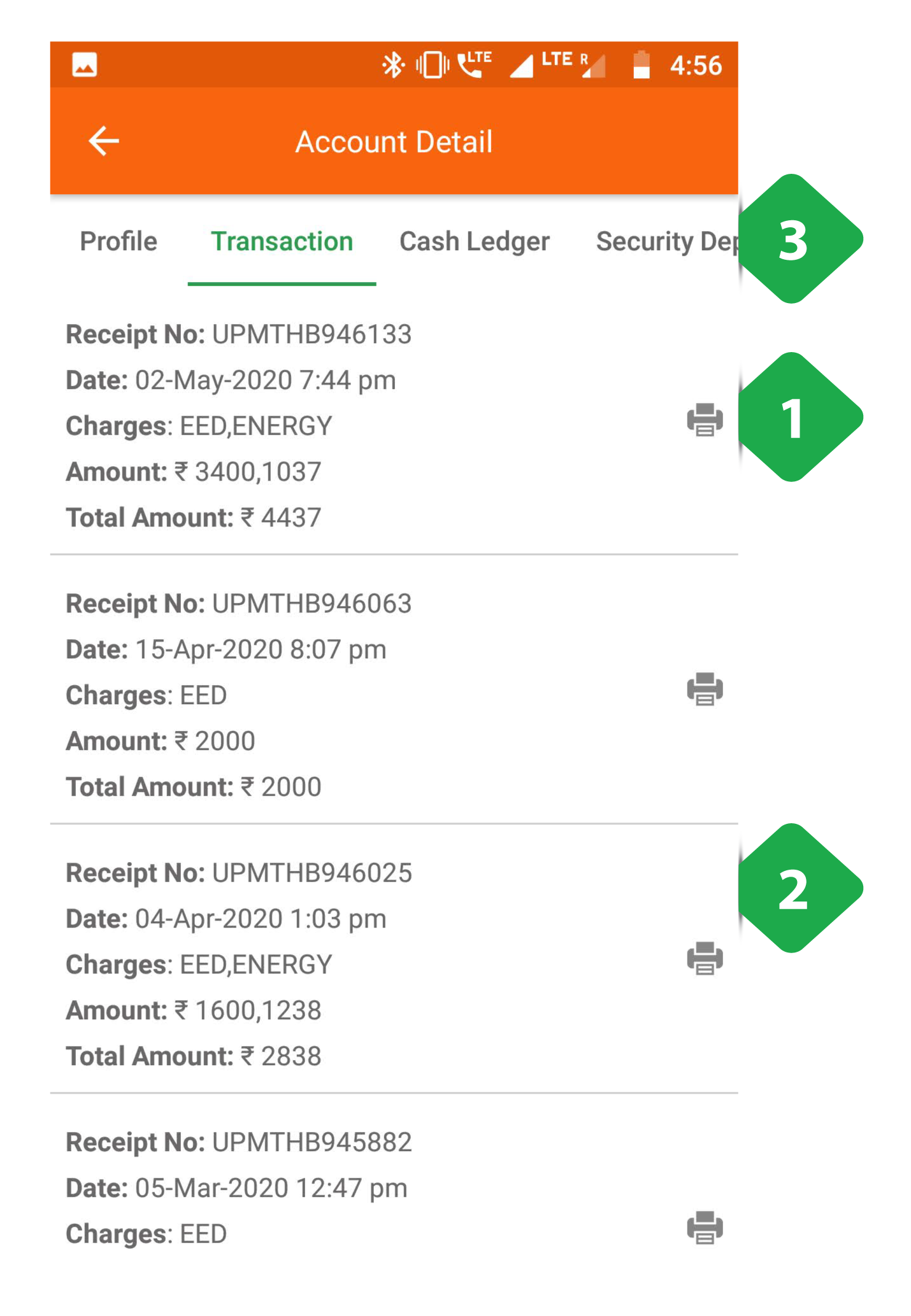 Transaction Tab