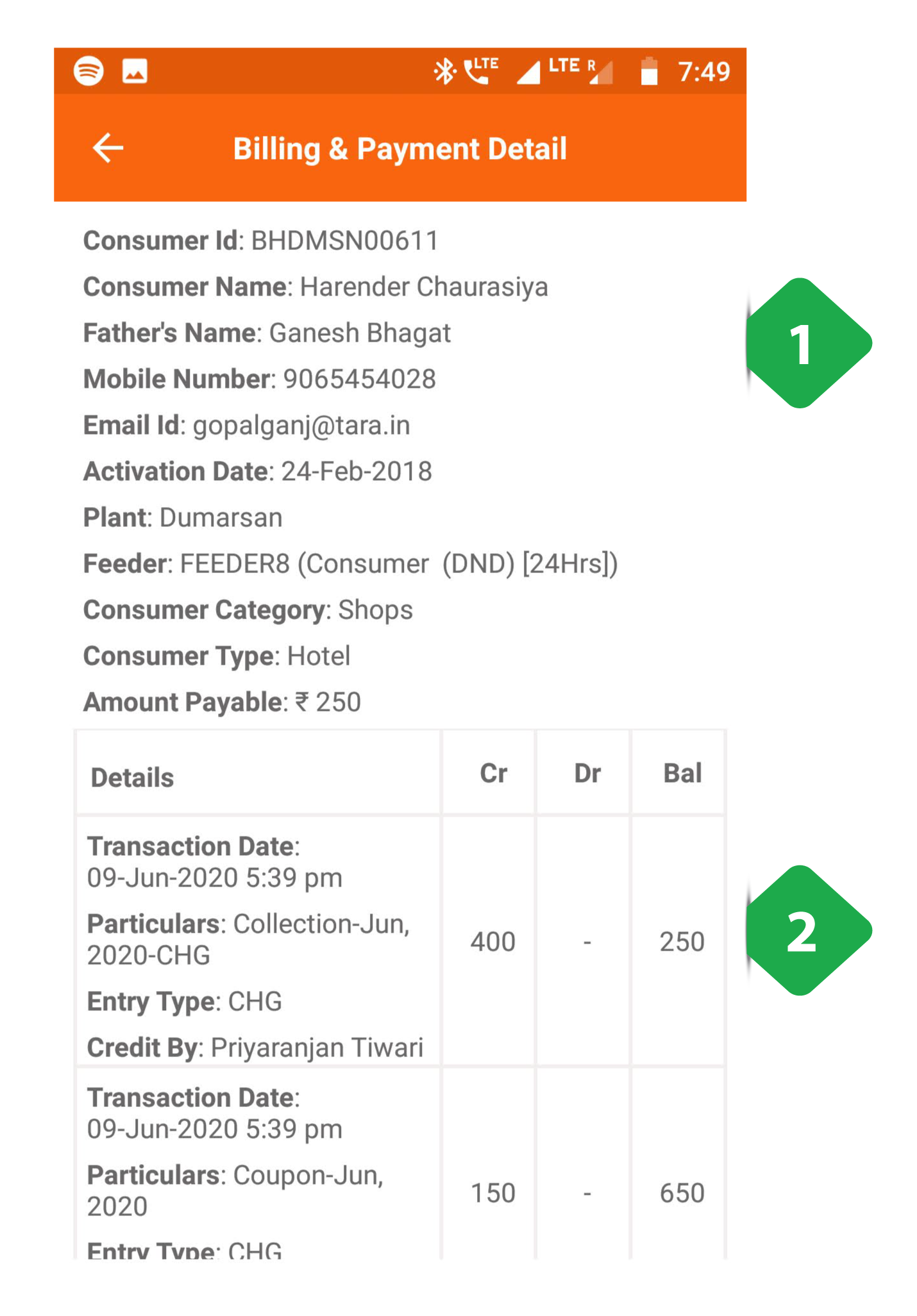 Billing And Payment Detail